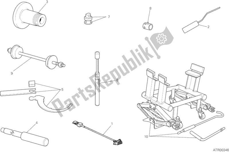 Toutes les pièces pour le Outils De Service D'atelier, Châssis du Ducati Diavel Xdiavel Sport Pack Brasil 1260 2019